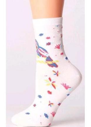 Шкарпетки жіночі 36-38 calzino-crema lsl-04 бавовна 56% поліамід 40% еластан 4%1 фото