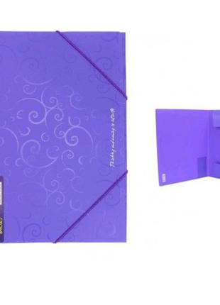 Папка на резинках а4 buromax 3914-07 пластиковая barocco фиолетовая (1)