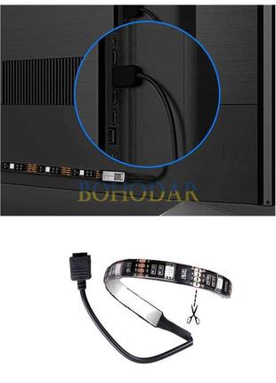 Комплект светодиодная usb лента ledstrip led 5050 2 метра rgb smd ip68 +контроллер +пульт польша!8 фото