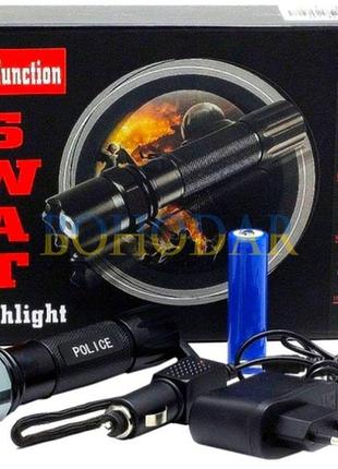Ліхтарик (ліхтар, фонарик) ручний swat sx-111 +помаранчева сигнальна палка q5 штекер 3.5 мм 18650 6800 mah польща!