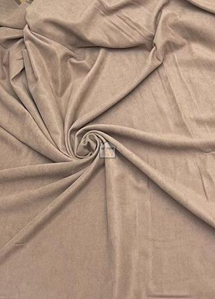 Двосторонній льон для штор california v-8 однотонна шторна тканина, бежево-коричневий