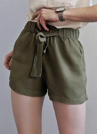 Шорти кольору хакі, з поясом, pimkie collection