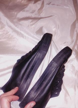 Женские базовые чёрные кожаные кеды2 фото