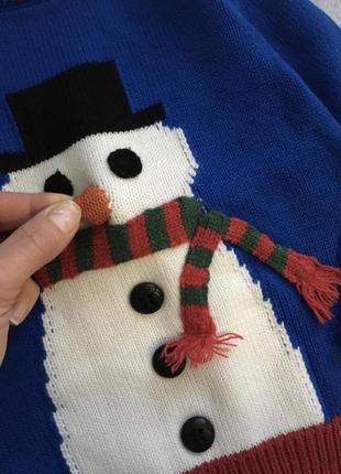 Новогодний свитер некст с снеговиком 1,5-2 года снеговик2 фото