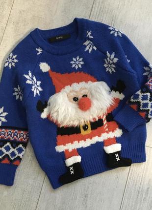 Новогодний свитер дед мороз 1-2 года1 фото