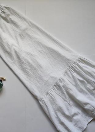 Белая льняная юбка1 фото