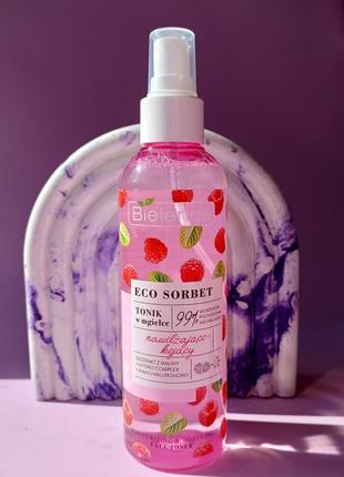 Тонік bielenda eco sorbet raspberry, зволожуючий та заспокійливий, 200 мл1 фото