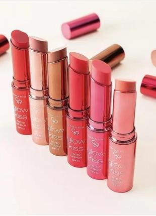 Бальзам тінт для губ golden rose glow kiss tinted lip balm spf 152 фото