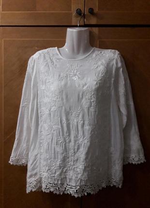 Zara woman блуза вишивка, мереживо р. xs