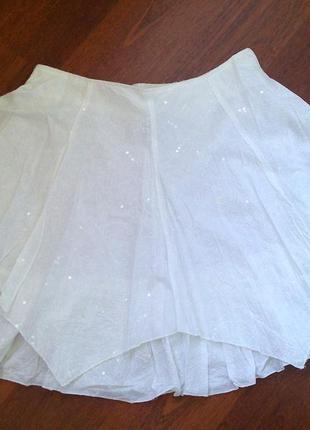 Белоснежная юбка из шитья с пайетками 40-42р.5 фото