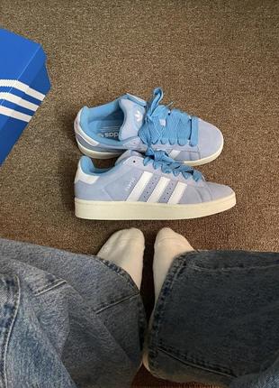 Кроссовки кеди adidas campus 00s ambient sky blue gy9473 адидас кампус голубые замшевые8 фото