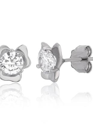 Срібні сережки з фианитом дитячі с2ф/480а