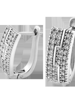 Серебряные серьги с мелкими камнями
