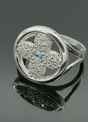 Срібна каблучка перстень хрест з маленькими камінцями різного кольору та розміру2 фото