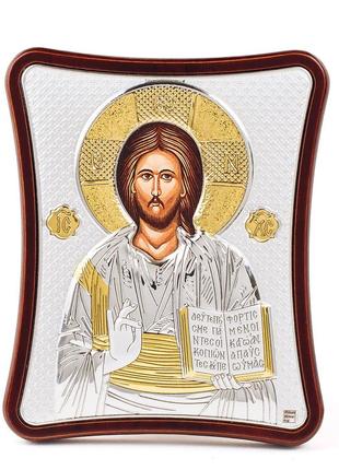 Икона иисуса христа 15x20см на деревяном вытянутом киоте
