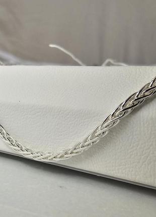 Цепочка серебряная с оригинальным плетением колосок2 фото