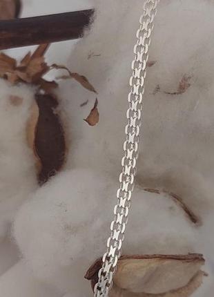 Серебряная цепочка с оригинальным плетением бисмарк4 фото