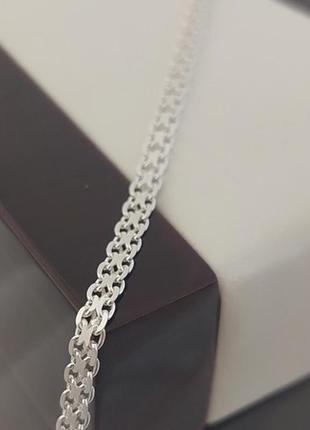 Серебряная цепочка с оригинальным плетением бисмарк5 фото