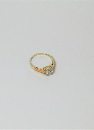 Серебряное кольцо "маркиза" с золотом