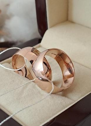 Обручальные кольца серебряные с позолотой пара широкие9 фото