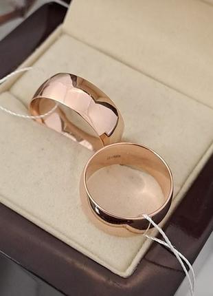 Обручальные кольца серебряные с позолотой пара широкие7 фото