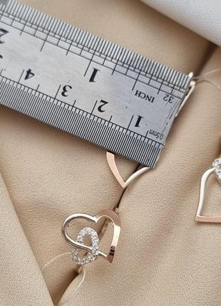 Серебряный комплект с золотыми вставками и цирконами страсть