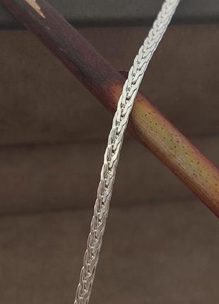 Серебряная цепочка с красивым плетением колосок2 фото
