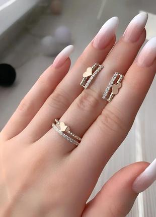 Серебряное кольцо с золотом1 фото