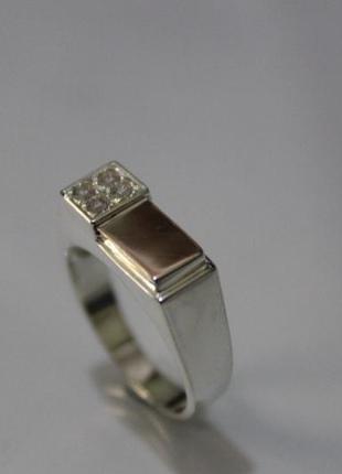 Печатка серебряная с золотом