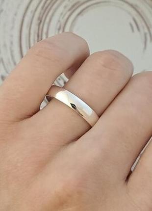 Обручальное кольцо серебряное европейка без камушков2 фото