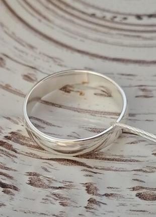 Обручальное кольцо серебряное европейка без камушков4 фото