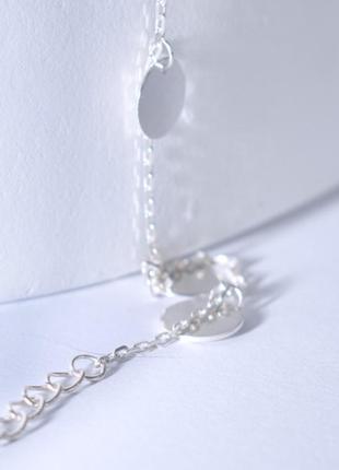 Срібний браслет із монетками жіночий 925 проби якірного плетіння5 фото