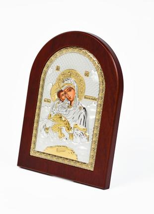 Почаївська ікона божої матері 15x21см аркової форми на дереві2 фото