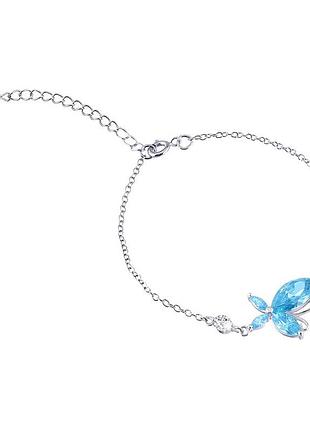 Срібний браслет з фіанітом - "метелик" б2фт/413