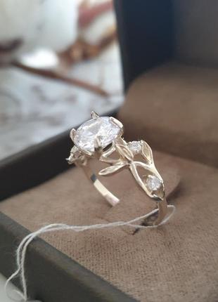 Серебряный комплект с золотом и фианитами