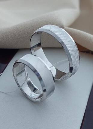 Серебряные обручальные кольца американки с узором широкие1 фото