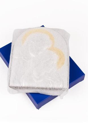 Серебряная икона святая семья с позолотой арочной формы 10,4х8,3см без рамки