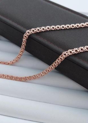 Цепочка серебряная с позолотой с плетением бисмарк 50 см