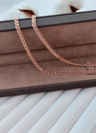 Цепочка серебряная с позолотой с плетением бисмарк 50 см