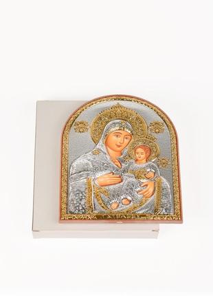 Святошня ікона небесної матері 8,5х10,5 см аркової форми на пластиковому кіоті3 фото