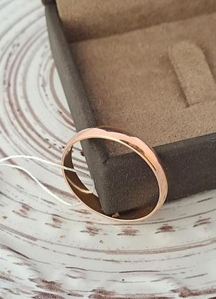 Обручальное кольцо серебряное позолоченное европейка тонкое7 фото