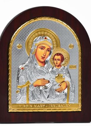 Иерусалимская икона божией матери 8,1х9,7см арочной формы на дереве