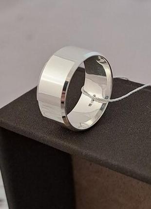Обручальное кольцо серебряное американка широкое гладкое3 фото