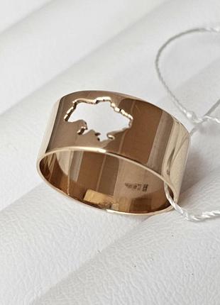 Перстень из золота с символикой украины 17 розміру