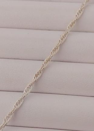 Серебряная цепочка с плетением жгут 45 см