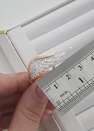 Комплект срібний сережки та каблучка інтрига з золотими пластинами та великими фіанітами8 фото