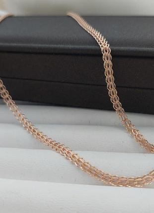 Золотая цепочка с плетением венеция легкая 50 см