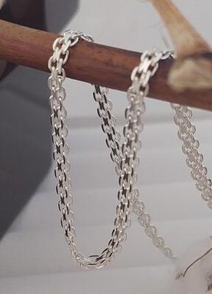 Срібний ланцюжок з надійним плетінням бісмарк5 фото