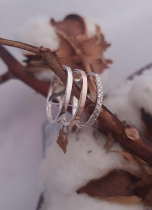 Серебряное кольцо с золотом8 фото