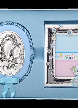 Срібна рамочка і ікона марія з немовлям